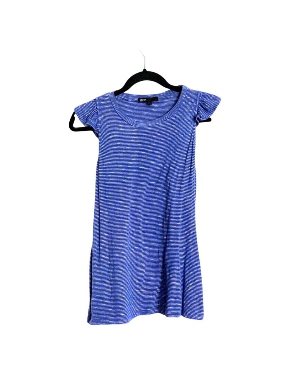 GIBSON- WOMENS STRIPE BLUE/WHITE RACE BACK TANK TOP SIZE X-SMALL